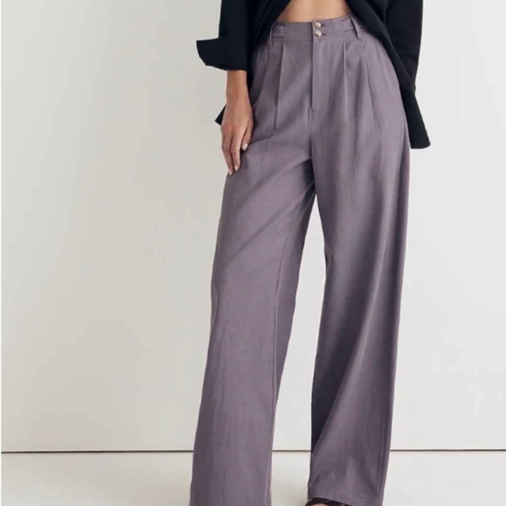 Madewell Lavender Smokey Grape Harlow Wide-Leg Pant - Size 2 purple cotton